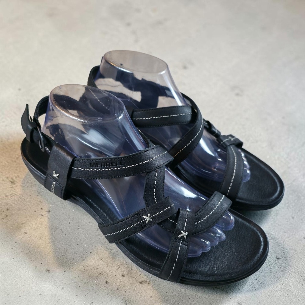 Merrell Leather Strappy Sandals Women's Size 11 Black Boho J000746 *Worn‎ Once.